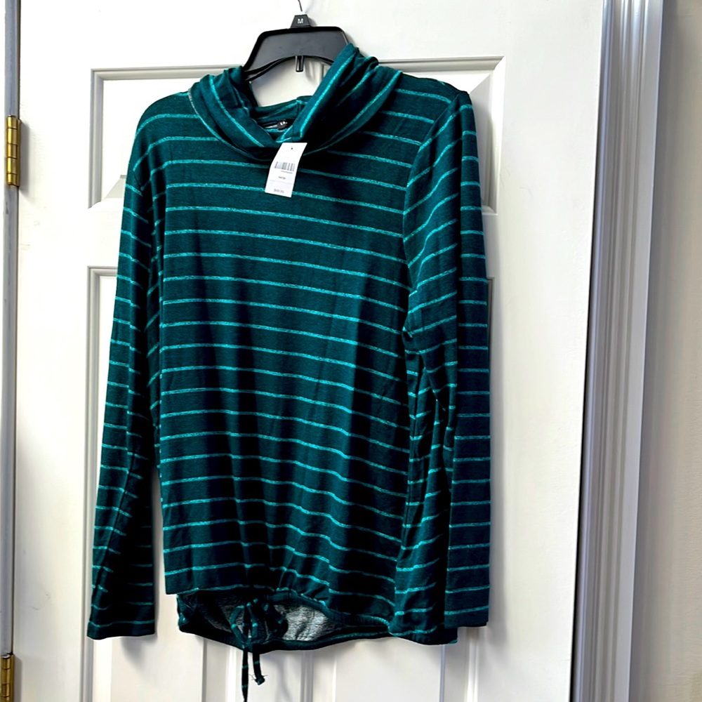 NWT light/dark green pullover from Lane Bryant.